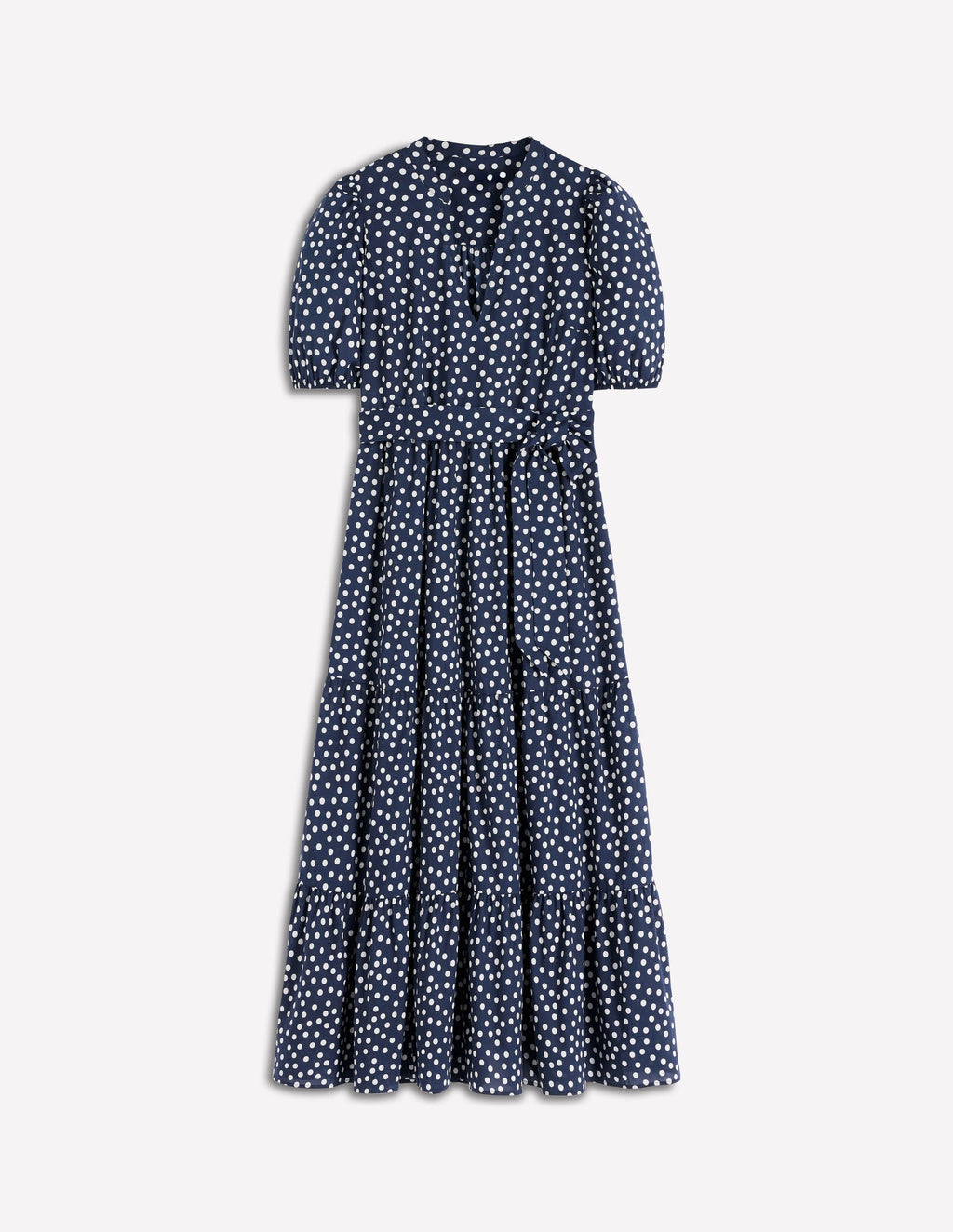 Christabel Cotton Midi Dress-French Navy, Painted Dot