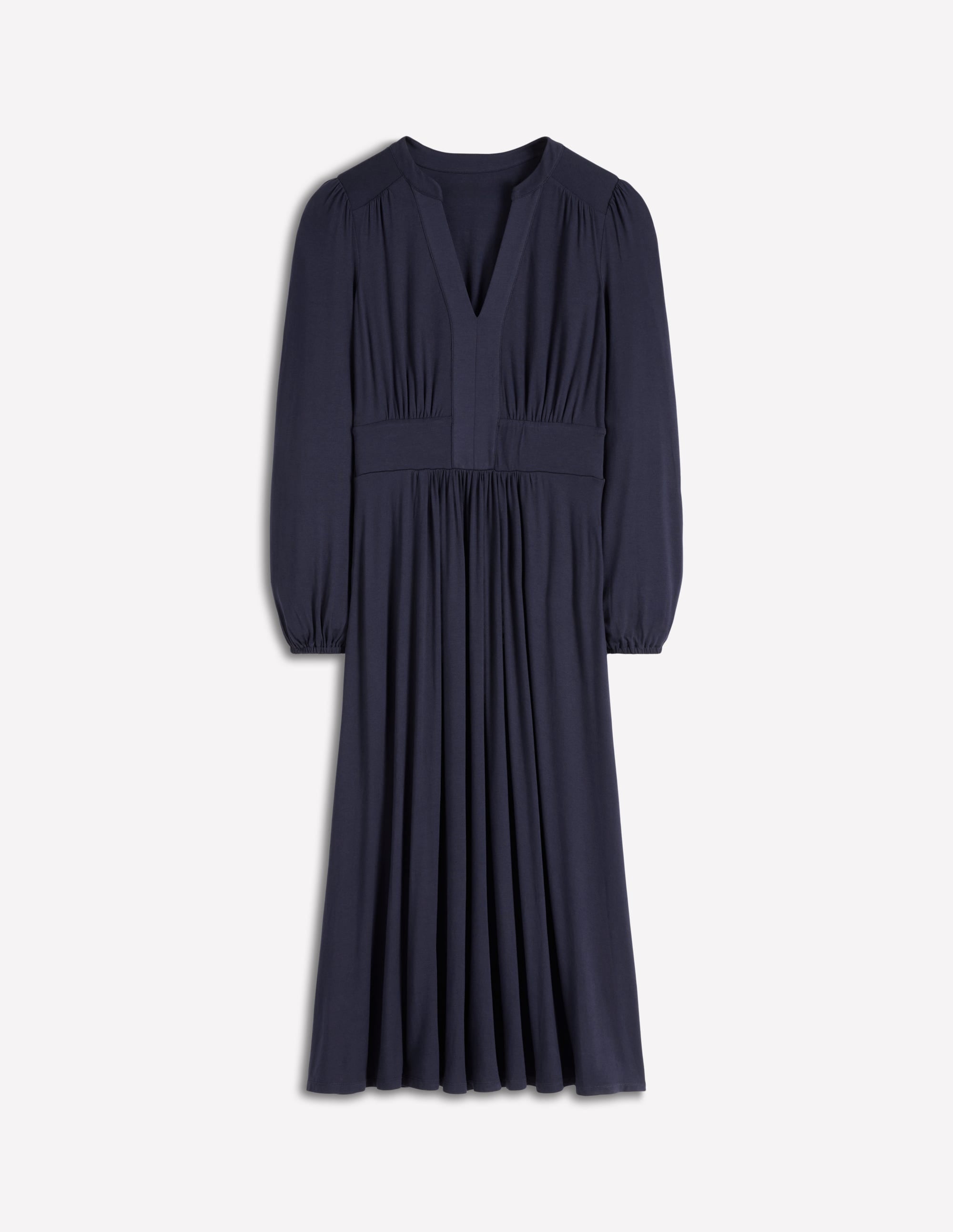 Lily Long Sleeve Midi Dress-Navy