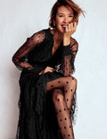 Lucille Tulle Midi Dress-Black