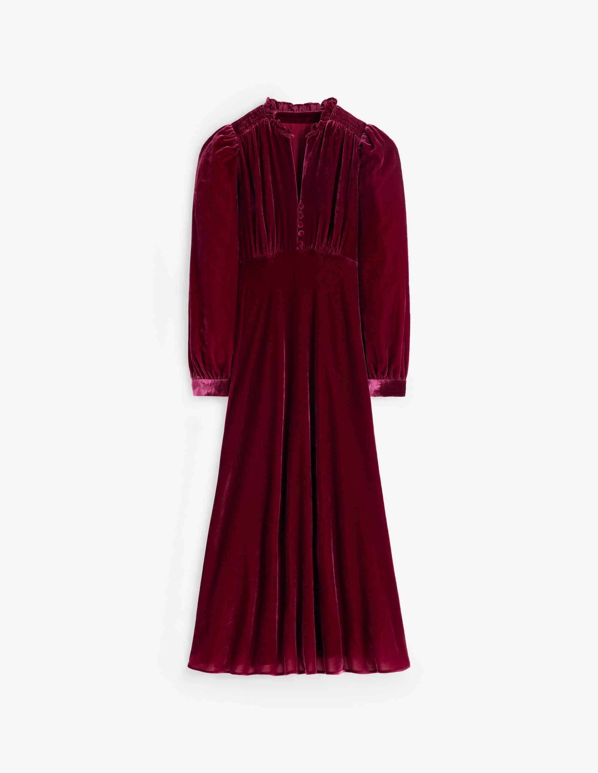 Cassie Velvet Tea Dress-Ruby Red