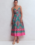 Empire Poplin Occasion Dress-Aurora Blue,  Ornamental Charm