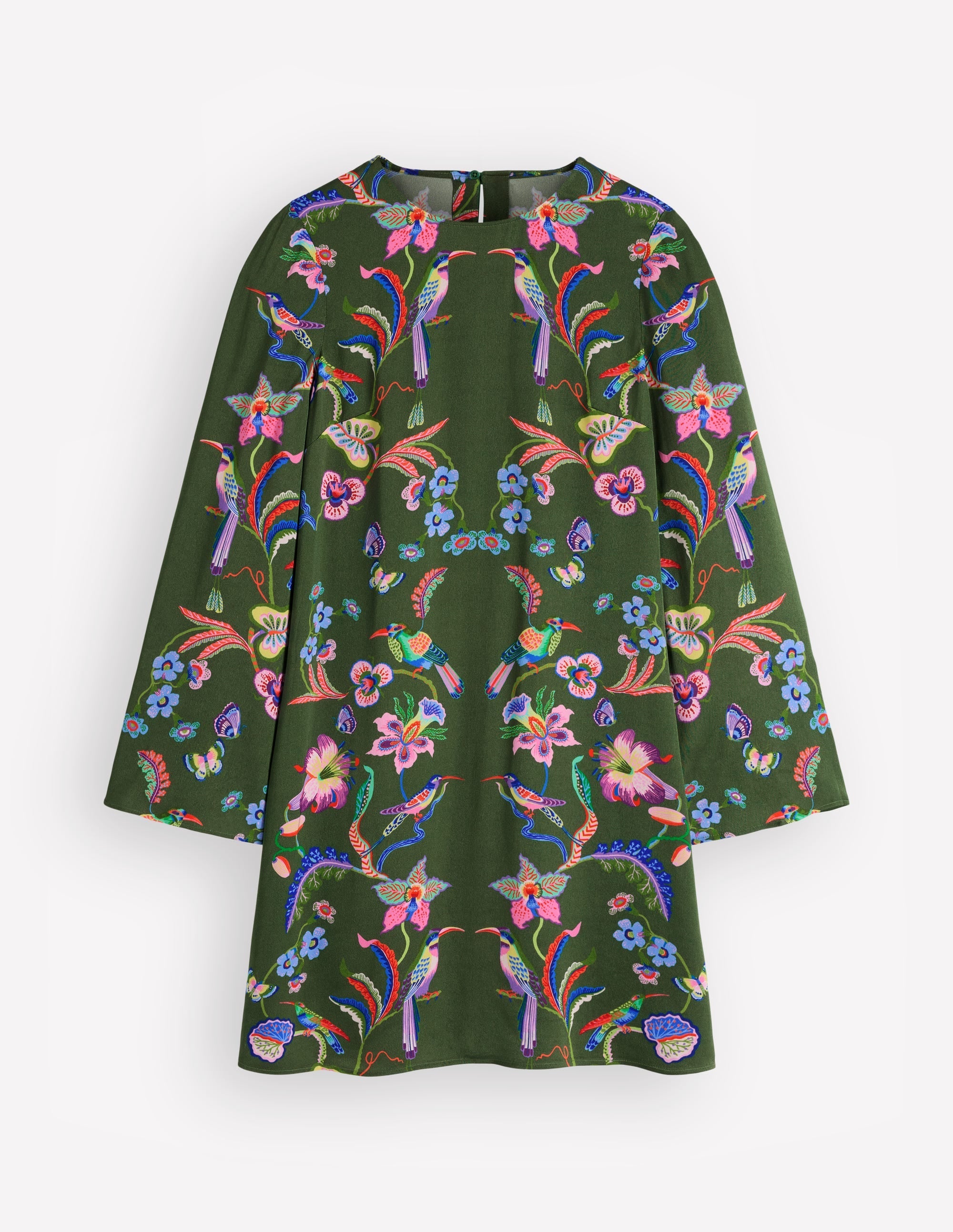 Flared Sleeve Shift Dress-Multi, Orchid Canopy