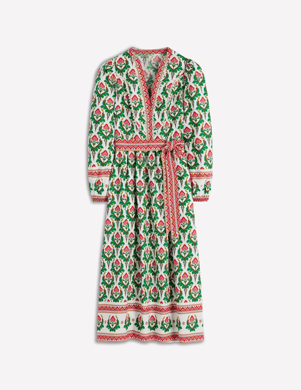 Cary Cotton Midi Dress-Multi, Ornamental Stamp
