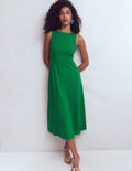 Sleeveless Ponte Midi Dress-Fresh Green